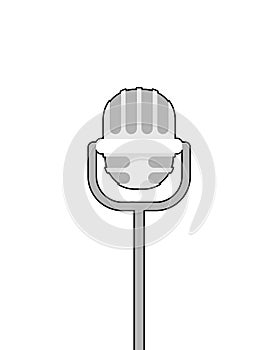 Retro microphone on white background. Accessory for lead perform