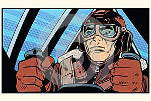 Retro military Aviator pilot photo