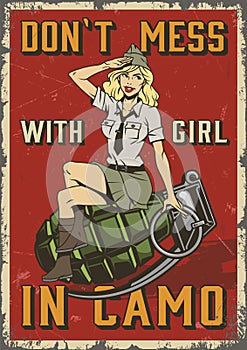 Retro military colorful poster