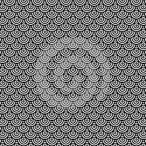 Retro Modern 60s 70s Black And White Sixties Circles Pattern