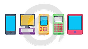 Retro and Modern Communication Devices, vector design Generative AI