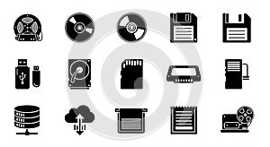 Retro and Modern Data Storage Icons Collection