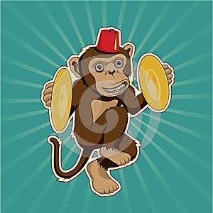 Retro monkey with cymbals photo