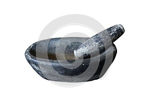 retro Mortar Pestle Set Grind medicine isolated on white background with clipping path.