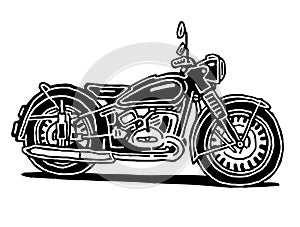 Retro motorcycle illustration