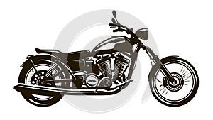 Retro motorcycle. Silhouette vector illustration