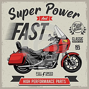 Retro Motorcycle, Super Power and Fast