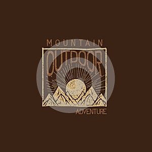 Retro Mountain Outdoor adventure typography sunshine vintage t shirt print