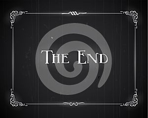 Retro movie ending screen - The End - Editable Vector.