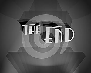 Retro movie ending screen still - The End.