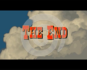 Retro movie ending screen still - The End.