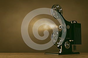 Retro Movie Film Cinema Projector. 3d Rendering