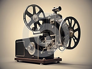 Retro movie projector design - generated by ai