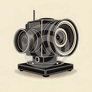 Retro movie projector design - generated by ai