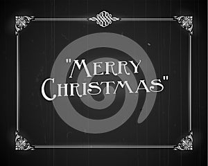 Retro movie screen title still - Merry Christmas - Editable Vector.