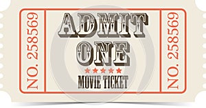 Retro movie vector ticket
