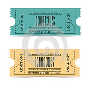 Retro movie vector ticket cirkus