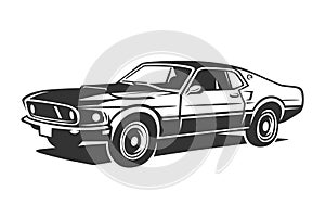Retro muscle car vector illustration
