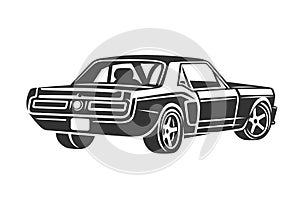 Retro muscle car vector illustration