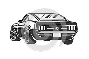 Retro muscle car vector illustration