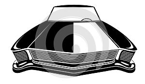 Retro muscle car vector illustration. Vintage poster of reto car