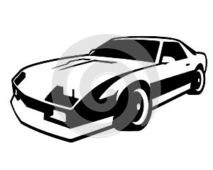 Retro muscle car vector illustration on white