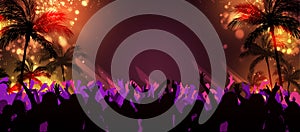 Retro Music crowd party Banner photo