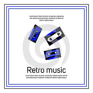 Retro music festival banner template with text space