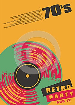 Retro music party conceptual poster design