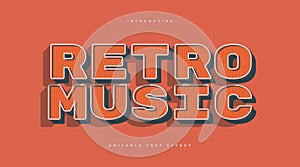 Retro Music Text in 70s and 80s Style with Texture Effect