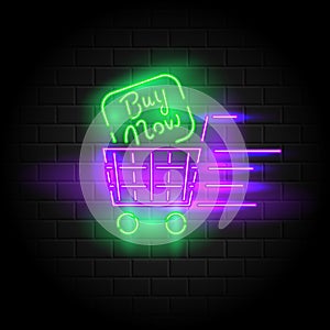 Retro neon sign buy now