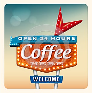 Retro Neon Sign Coffee