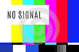 Retro no signal tv test screen pattern chart