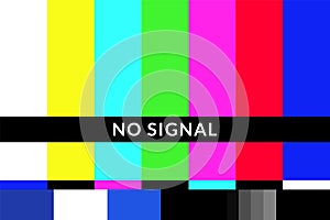 Retro no signal tv test screen pattern chart