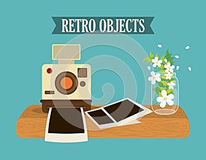 Retro objects vintage design