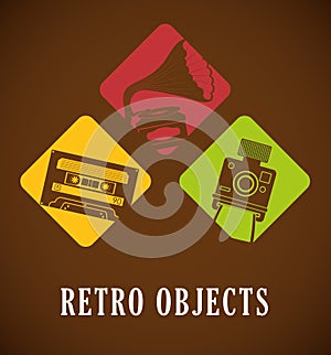 Retro objects vintage design