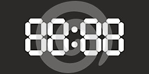 Retro old digital watch clock display numbers background vector