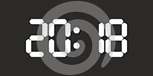 Retro old digital watch clock display numbers background vector