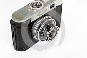 Retro old film photo camera.