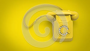 Retro old phone image 3d render