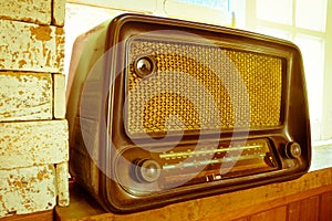 Retro old radio,vintage filtered.