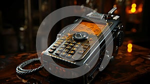 Retro old vintage mobile cell phone push-button