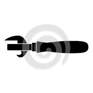 Retro opener or retro Swiss knife icon black color illustration flat style simple image