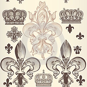 Retro ornamental seamless wallpaper pattern photo