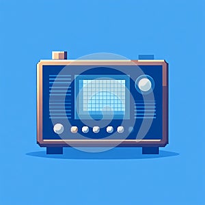 Retro Oscilloscope with Grid Display and Knobs, Vintage Electronic Device