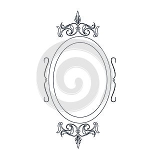 Retro oval frame classic ornate element line design