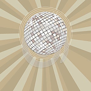 Retro party background with disco ball