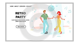 Retro Party Festival Event In Dancing Club Vector