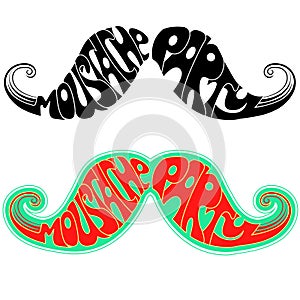 Retro party Moustaches.Vector illustration isolate photo