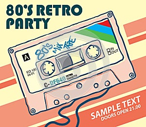 Retro party posterâ€“ stock illustration